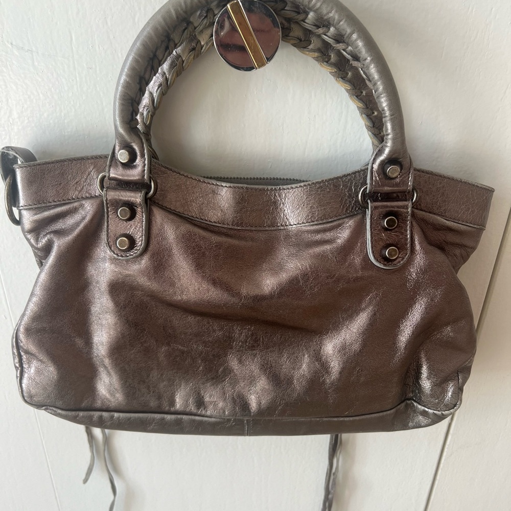 Balenciaga Medium Gunmetal motorcycle bag. - Picture 2 of 9